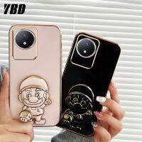 เคสโทรศัพท์ซูเปอร์มาริโอลายการ์ตูนพับเป็นขาตั้ง YBD เข้ากันได้กับ Vivo Y02 Y02A Y02T เคสฝาหลัง TPU แบบนิ่ม