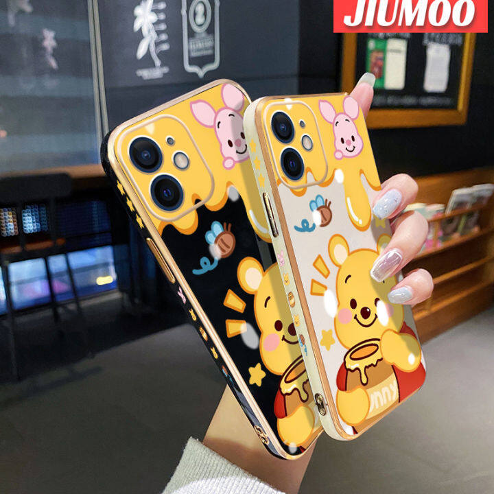 เคส-jiumoo-สำหรับ-realme-x7-x7-pro-4g-x7-pro-5g-ช้อนส้อมมีดหมีพูห์การ์ตูนน่ารักวินนี่เคลือบหรูหราซิลิโคนนิ่มเคสกันกระแทกขอบสี่เหลี่ยมฝาหลังเต็มเคสกันกระแทกกล้อง