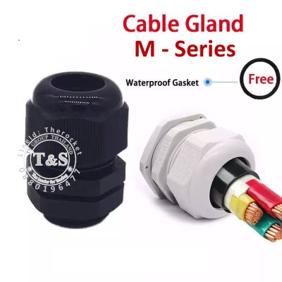 เคเบิลแกลนด์ Nylon Cable Gland IP68 ขนาด M12-32 (มิล) สีดำ ผลิตจากเม็ดพลาสติกคุณภาพ (ราคาต่อ ตัว)