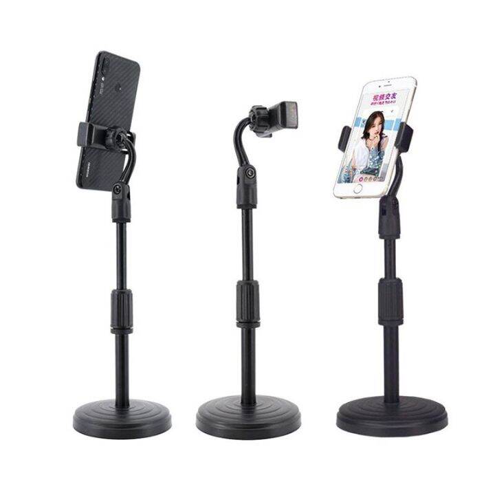 desktop-mobile-phone-holder-stand-360-rotate-for-live-streaming-video-youtube-round-base-smartphone-stand