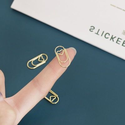 Ring Needle Love Mini Paper Clip Small Cute Girl Heart Stationery Bookmark Book Decoration Office Paper Clip