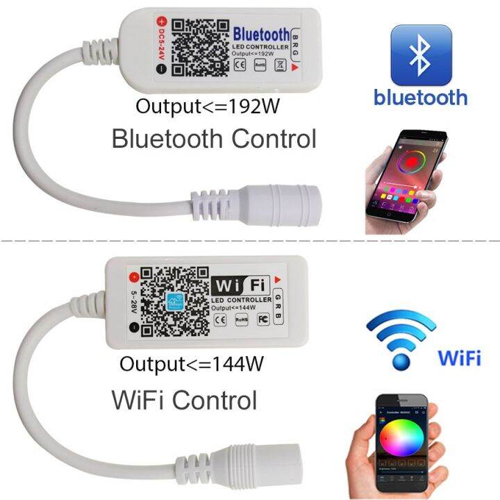 yingke-ตัวควบคุมไวไฟแอลซีดีบลูทูธ4-0-dc-5v-dc-12v-google-home-อัจฉริยะพร้อมแอป-android-ios-24ปุ่ม-ir-แถบไฟ-led-ควบคุมระยะไกลสำหรับ