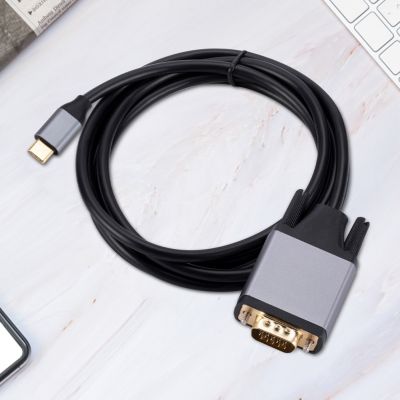 Konverter kabel Video USB 3.1 tipe-c ke VGA kabel Video tipe-c ke VGA Adapter aluminium Aloi kabel USB-C untuk PC Laptop Monitor