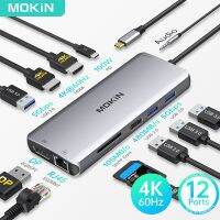 J20 Mokin USB C แท่นวางมือถือ4K 60Hz HDMI-Compatible HUB 3.0 Type C Ethernet Splitter ด็อกต่อขยาย Rj45สำหรับแล็ปท็อป