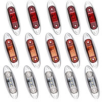 10PCS Car 12V 24V LED Side Marker Light Clearance Lamp Truck Van Trailer led lights truck Red Warning Light