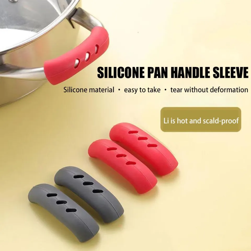 2PCS Silicone Anti-Scald Pot Handle Cover Non-Slip Pot Ear Clip Sleeves