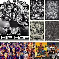 2PAC Tupac โปสเตอร์-เพลง Star ภาพวาดผ้าใบของ Gangster Rap และ Hip Hop Wall Art Aesthetic สำหรับตกแต่งภายในบ้าน