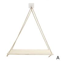 Wall Mounted Wooden Shelf Organizer Hanger Board Storage Rack Frames Hanging Pendant Shelves Picture Ornaments L4L7