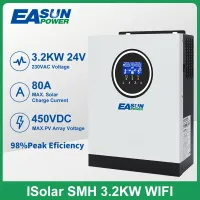 Easun 3200VA พลังงาน3000W อินเวอร์เตอร์พลังงานแสงอาทิตย์24V ในตัว MPPT 80A ตัวควบคุมพลังงานแสงอาทิตย์230VAC ออกแรงดันไฟฟ้าพีวีสูงสุด450VDC รองรับ WIFI