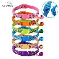 【CW】 Leopard Print Collar Adjustable cat Collar with To Prevent Loss Fashion dog for Cats and Puppies Accessories