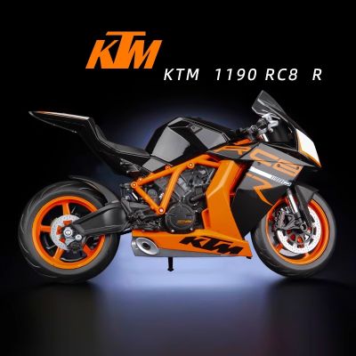 WELLY 1:10 KTM 1190 RC8 R Die Cast รถจักรยานยนต์รุ่นของเล่นคอลเลกชัน Autobike Shork-Absorber Off Road Autocycle ของเล่นรถ