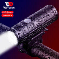 WEST ขี่จักรยานจักรยานแสง USB ชาร์จ LED ไฟหน้าจักรยานด้านหน้าแสงและไฟท้าย4โหมดแสงกันน้ำจักรยานโคมไฟ