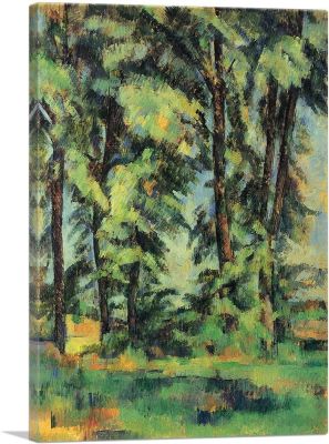 ต้นไม้ขนาดใหญ่ที่รูปภาพพิมพ์บนผ้าใบ Jas De Bouffan โดย Paul Cezanne X ลึก