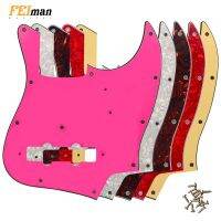 Feiman สายกีตาร์4เส้นมาตรฐานสำหรับ Fender MIJ ญี่ปุ่นแจ๊สเบส JB รอยขีดข่วนแผ้นสกรู11ตัว