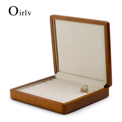 Oirlv กล่องเครื่องประดับไม้ทึบจัดแหวนกล่องเครื่องประดับไม้ขนาด7*6.3*1.5นิ้ว (18*16*4ซม.) กล่องเก็บจัดเก็บเครื่องประดับ