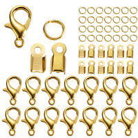 80 PCS Alloy Lobster Clasp แหวนกระโดดหนังคลิปเคล็ดลับพับ CRIMP Connectors สำหรับสร้อยข้อมือสร้อยคอ DIY เครื่องประดับทำอุปกรณ์-GEIWH MALL