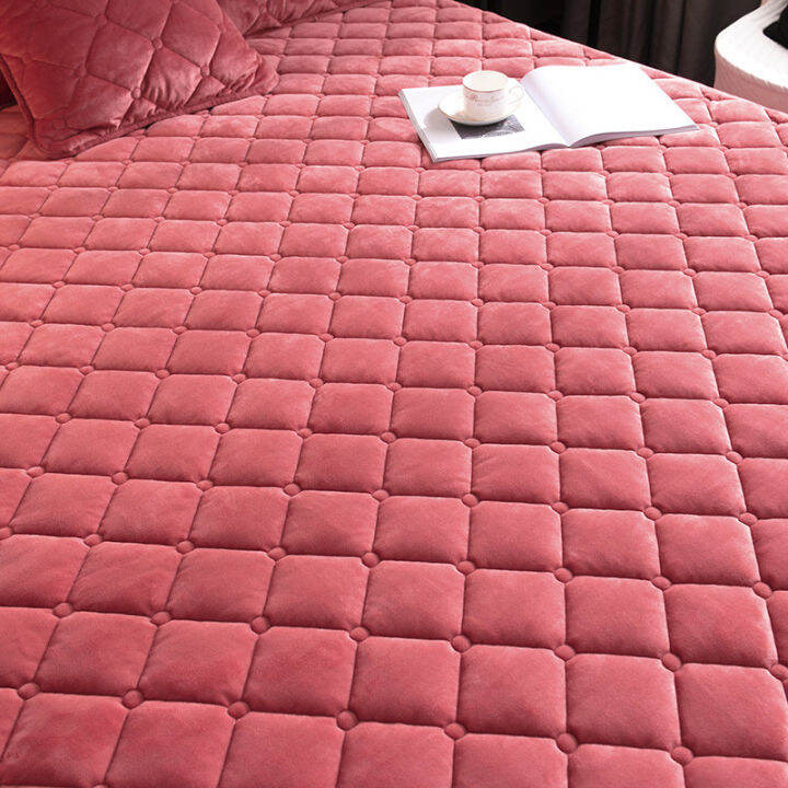 new-crystal-high-quality-short-plush-velvet-thicken-quilted-mattress-cover-warm-soft-plush-queen-not-including-pillowcase