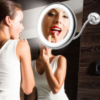 Multifunction Led Makeup Mirror 10X Magnifying Collapsible Vanity Looking Glass 360 Rotation Bathroom Dress Up Shaving Mirror