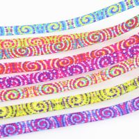 DHK 3/8inch 5yards Tie Dye Painting Printed Grosgrain Ribbon Accessories Sewing Craft Headwear DIY Decoration DIY 9mm C2036 Gift Wrapping  Bags