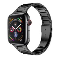 SmartPhonemall Small Waist Stainless Steel Watch Band For Apple Watch Series 8&amp;7 45mm / SE 2&amp;6&amp;SE&amp;5&amp;4 44mm / 3&amp;2&amp;1 42mm(Black)