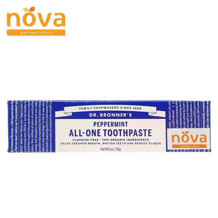 Dr. Bronner's Peppermint AllOne Toothpaste 28g (pc) Lazada PH