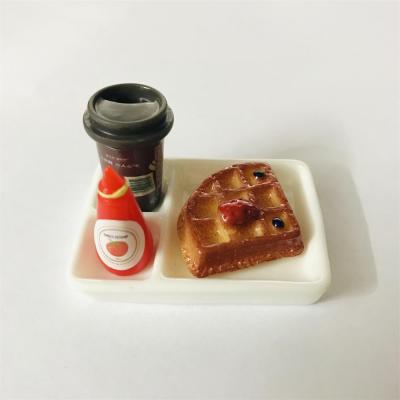 1 Set Dollhouse Miniature 1:12 Toast Bread Jam Plate Set Food for Blyth Barbies OB11 Doll House Decor Kitchen Toys