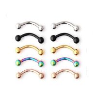 Latest 10 / Package Stainless Steel Nail Color Eyebrow Circular Steel Nail Curved Rod Nose Lip Nail Body Piercing Jewelry Electrical Connectors