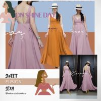 (นางแบบใส่ชุดขาย) GranD Sexy &amp; Sweet Fusion DesigN Maxi Dress เดรสหรูหรา สวยเลอค่า ด้านหลังเว้า เดรสโชว์แผ่นหลัง สวยแกรนด์ เดรสแขนกุดคอวี เดรสยาวบานย้วย ผ