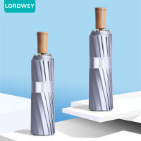 LORDWEY 16K Strong Luxury Business ชายร่มขนาดใหญ่ผู้หญิง Windproof Anti-UV พับร่มแบนน้ำหนักเบาได้อย่างง่ายดาย Store Parasol