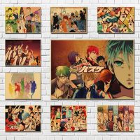 ล่าสุดร้อนอะนิเมะ Kuroko ของบาสเกตบอลคราฟท์ผ้าใบย้อนยุคโปสเตอร์ตกแต่งผนังสำหรับห้องนั่งเล่น/บ้าน/บาร์ตกแต่งยอดนิยมงานศิลปะ