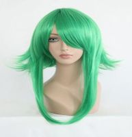 Hairjoy วิกผมคอสเพลย์ Gumi ผู้หญิง Vocaloid ทนความร้อนได้สีเขียววิกผมปลอมยาวปานกลางวิกผมตรง