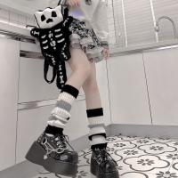 Skull Plush Backpack Gothic Water Bottle Bag Creative Female Winter Furry Bag Skeleton Shape Doll Bag Birthday Gift For Children