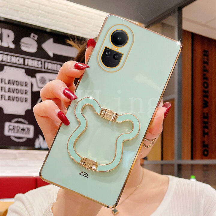 เคสมือจับสำหรับโทรศัพท์มือถือหูหมีน่ารักใหม่สำหรับ-oppo-reno-10-5g-สุดหรูซิลิโคนชุบ-oppo-reno-ปลอกอ่อน10-reno-10-pro-reno10-pro-ฝาหลัง2023เคสกันกระแทกมือถือ-oppo-reno-10pro-plus-5g