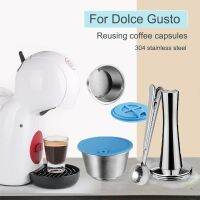 【YF】 Recarregáveis para dolce gusto cápsula manga de silicone aço inoxidável metal dolci cafeteira colher café tamper i caflas