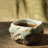 Japanese Style Celadon Imitation Stone Teacup Ceramic Kung Fu Small Tea Bowl Creative Handmade Master Cup Home Office Drinkware