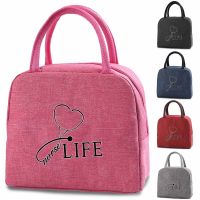 ▩ School Child Canvas Thermal Lunch Bag Women Nurse Work Tote Organizer Packed Food Box Insulated Meal Bags Cooler Picnic Handbags