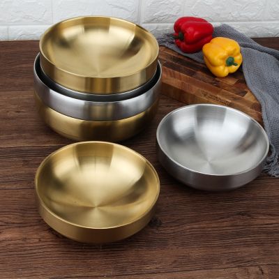 304 stainless steel bowl golden instant noodles bowl ramen bowl double Korean rice bowl big noodle bowl big soup bowl