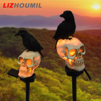 LIZHOUMIL Led Solar Light Halloween Horror Skeleton Ghost-shape Outdoor Waterproof Landscape Lamp With Stake For Garden Decor