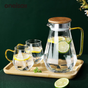 ONEISALL Bình Nước Uống 1500Ml, Thủy Tinh Jug Với Nắp