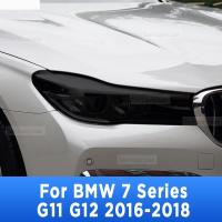 สำหรับ BMW 7 Series 2016-2018 G11 G12ไฟหน้ารถ Tint ควันสีดำป้องกันฟิล์มโปร่งใส TPU สติกเกอร์อุปกรณ์เสริม2P