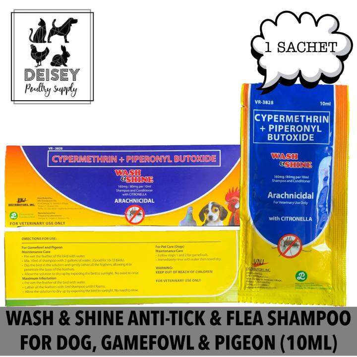 WASH & SHINE ANTILICE ANTIMITES SHAMPOO FOR DOGS, CHICKEN AND PIGEON