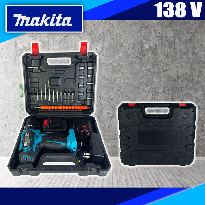 ส่งฟรี-makita-สว่านไร้สาย-สว่านกระแทก-แบต2ก้อน-สว่านแบตเตอรี่-สว่านไร้สาย-138v-3ระบบ-งานเทียบ-รับประกันสินค้า-1-ปี