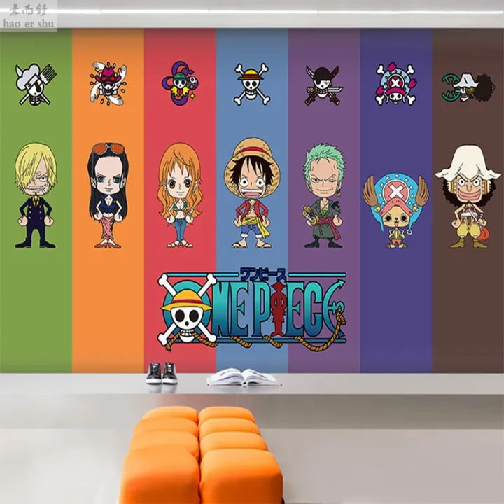 Cartoon Anime One Piece Lufei Color Cartoon Wallpaper Warm Children's  Room Wall Cloth Boy Bedroom Environmental Protection Wallpaper | Lazada PH