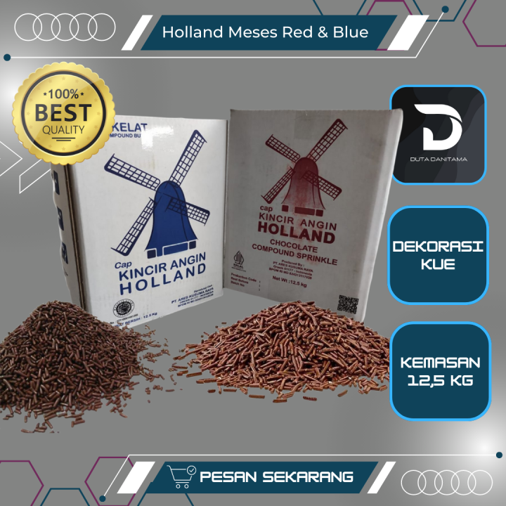 Holland Chocolate Sprinkles 12,5 kg Merah dan Biru coklat tabur