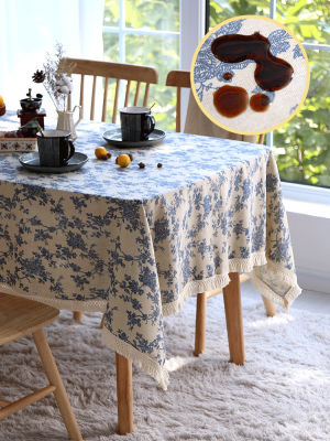 （HOT) ผ้าปูโต๊ะฝรั่งเศสกันน้ำและน้ำมันโต๊ะกาแฟแบบใช้แล้วทิ้งอาหารสี่เหลี่ยมหรูหราเบาๆ vintage โต๊ะอาหารผ้าปูโต๊ะศิลปะการรับประทานอาหาร เก้าอี้