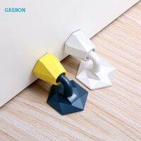 silicone door stopper rubber floor holder for door against impact 3m double-side tape wall protection anti-Collision door bumper Decorative Door Stops