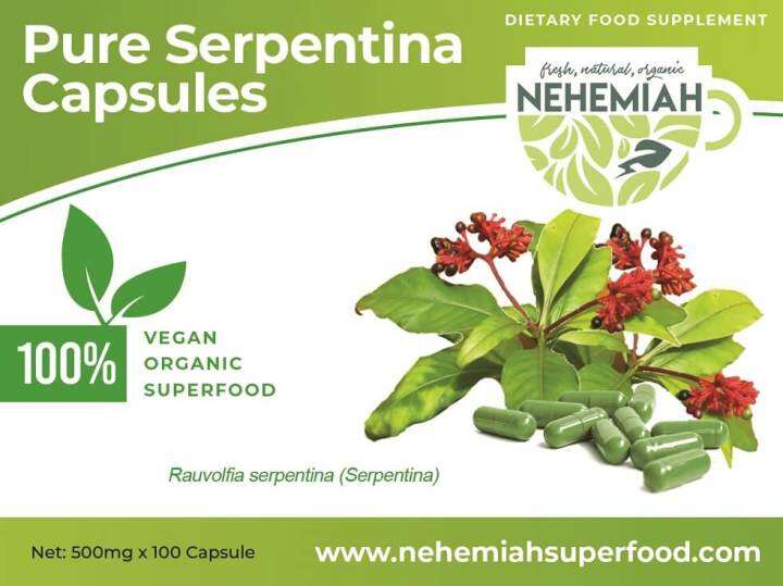 NEHEMIAH SUPERFOOD Serpentina Plant Herbal Capsules Organic Original