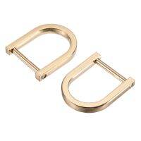 uxcell 15mm(0.79 ) U Shape Horseshoe D-Rings Zinc Alloy Screw-in Buckle for DIY Craft Gold Tone 6 Pcs