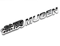 กระจังหน้า Mugen แบบ3d โลโก้สัญลักษณ์สีโครมด้านหลังรถสติกเกอร์รถสำหรับใส่พลเมืองสอดคล้องซีอาร์วีแต่งรถ1ชิ้น