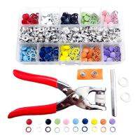 10 Colors Snap Fasteners Kit Clip Clothes Decor Ornament DIY Crafts Hollow Solid Buckle Plier Metal Sewing for Professional Haberdashery